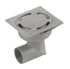 siphon de sol inox sortie horizontale GE15mm 100X100 ø40 mm trous oblongs microbille 3 Kn