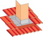 Abergement zinc reglable de cheminee pour boisseau de 60 a 110 cm plomb plisse rouge 5/10