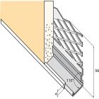 Arret bas deploye pour enduit gratte ep. 15mm jonc PVC 234 lg. 300cm