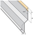 Bande solin alu-zinc joint mastic pour terrasse LG 200 cm