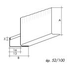PROFIL F13 P/PLAQ 13mm SU BLC - LG 3000mm