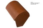 Faitiere about demi ronde de 33 vieille france beton rouge vieilli - long. 32 cm