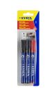 Blister 3 marqueurs pointe ogive couleur assorties (2 noirs / 1 rouge)-pointe 1-4 mm