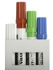 Pochette 4 marqueurs craie liquide : rouge, blanc, bleu, vert fluo-pointe 2-4 mm