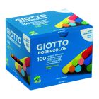 Boite de 100 craies couleurs assorties GIOTTO ROBERCOLOR - 80 mm, Ø 10 mm