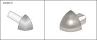 PROFILE DE CARRELAGE DURONDELL DRAE 80Y 2 ANGLES EXTERIEUR 1/4 ROND FERME ALU ARGENT 8MM