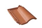 Tuile gallo-romane terre cuite rouge - long. 44 cm x larg. 28 cm