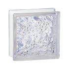 Brique de verre 198 Bullee - long. 19cm x haut. 19cm x ep. 8cm