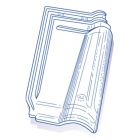 Tuile de verre Meridion.GR13 - long. 44,3 cm x larg. 27,3 cm