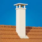 Sortie de toit Tradinov carree grand modele TCP G lisse ocre conduit Inox Galva Ø230 mm