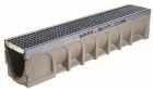 Caniveau en beton polymere feuillure acier galvanise avec grille caillebotis acier galvanise ACO MULTIDRAIN 100 - long. 1m x larg. 200mm x haut. 265mm - classe B125