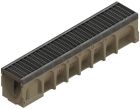 Caniveau en beton polymere feuillure acier galvanise avec grille caillebotis acier galvanise ACO MULTIDRAIN 100 - long. 1m x larg. 150mm x haut. 210mm - classe B125