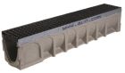 Caniveau en beton polymere feuillure acier galvanise avec grille caillebotis fonte ACO MULTIDRAIN 100 - long. 1m x larg. 150mm x haut. 210mm - classe C250