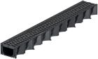 Caniveau en polypropylene avec grille passerelle composite ACO Hexaline 100 - long. 1m x larg. 126mm x haut. 78mm - classe A15