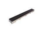 Caniveau en beton polymere avec grille passerelle microgrip polypropylene ACO SELF 100 - long. 1m x larg. 98mm x haut. 62mm - classe A15