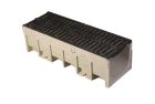 Caniveau en beton polymere feuillure fonte avec grille passerelle fonte boulonnee ACO Serie B300S - long. 1m x larg. 300mm x haut. 300mm - classe D400