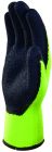Gants tricot acrylique - paume enduite mousse de latex - jauge 10 Jaune-Noir T9