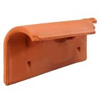 Rive individuelle gauche terre cuite Panne S Rouge - long. 34,2 cm x larg. 10,8 cm