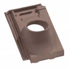 Fronton petit modele pour faitiere pureau variable a emboitement rabat 90° universelle terre cuite Rouge flamme - long. 27 cm x larg. 27 cm