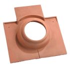 Tuile a douille Plate 20X30 diam.160 + noquet metal (conforme VMC) terre cuite Flamme Rustique
