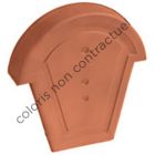 Fronton pour faitiere demi ronde a recouvrement universelle terre cuite Gris quartz - long. 32,5 cm x larg. 31 cm