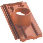 Rive ronde individuelle gauche a emboitement terre cuite Meridionale Brun - long. 45,5 cm x larg. 13,5 cm