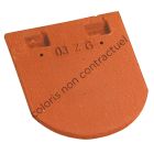 Tuile courte de faitage terre cuite Plate Ecaille Pressee 17x27 Vieilli Masse