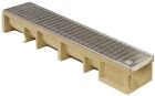 Caniveau de drainage en beton polymere avec grille MEAGARD200 - long. 1m x larg. 204mm x haut. 150mm - classe A15