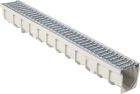 Caniveau de drainage en composite arme de fibres de verre avec grille MEAFLUID100 - long. 1m x larg. 136mm x haut. 127mm - classe A15