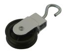 Poulie a crochet pivotant 1 galet - acier galvanise