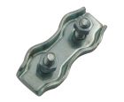 Serre-cable plat 2 boulons acier zingue x 2