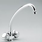 Melangeur d'evier ORDO bec col de cygne orientable tete ceramique - chrome