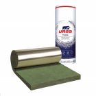 Matelas de laine de verre revetu sur une face d'un aluminium pur URSA MRK 40 long, 10m x larg, 1,2m x ep, 80mm R = 2