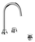 lavabo triverde 2 trous chrome + vidage up & down