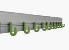 LISSE MURALE PARKID L.1500mm 10 PATERES SIMPLES + CLIP + VIS CHC