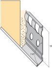 Arrêt bas perforé pour enduit projeté ép. 15mm sans jonc PVC lg. 300cm