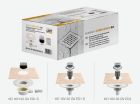 Kit complet d’évacuation de l’eau avec sortie verticale DN50 et grille DESIGN 3 INOX BROSSE 10X10 CM - Schlüter-KERDI-DRAIN