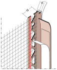 Profilé PVC pré-entoilé pour raccord à l'huisserie - long. 2,60m x larg. 0,1m x ep. 6mm