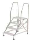 Marchepied aluminium simple MODUL 4 marches - haut. 2,80m - Modul aluminium kit 1 rampe latérale