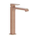 LAVABO QUADRI S MITIGEUR HAUT AVEC VIDAGE Up Down OR ROSE BROSSE PVD