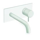 lavabo mural triverde avec plaque bec 18 cm white mat ex tv276