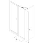 Parois de douche HABITAT avec profil noir Côte fixe TRANSPARENT 601 - 800x1950 mm