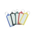 Porte étiquette plastique à fenêtre avec anneau - assortis x 10