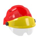 Casque - Orizon rouge visiere jaune avec lunette - Taille unique