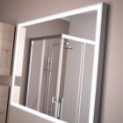 Miroir ROMA 1200 horizontal vertical avec blanc framework. LED (15W) IP 44