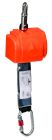 Minibloc 2,5 m avec coque de protection, dissipateur d’énergie, sangle polyester, 1 mousqueton am002 rouge
