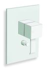 facade laiton mitigeur douche quadri 2 sorties blanc