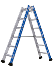 Échelle aluminium double évasée 2 plans 2x6 échelons - haut. 2,38m - Platinium double évasée