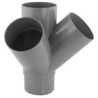 Culotte double équerre PVC évacuation 45° mâle/femelle Ø125 - CULOTTE DBLE EQ MF 45° D125