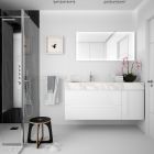 Plan de toilette COMPAKT 51 de 801 à 1000 mm. avec grande vasque intégrée MARBLE